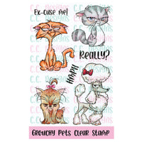 C.C. Designs - Grouchy Pets - Clear Stamp Set