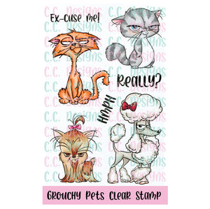 C.C. Designs - Grouchy Pets - Clear Stamp Set