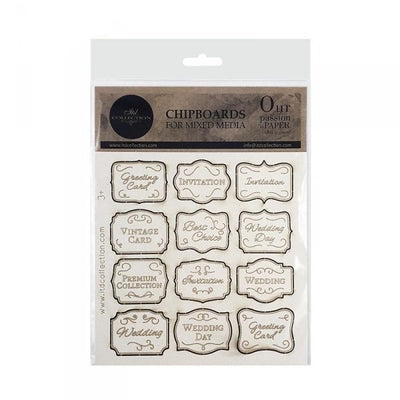 12pcs Occasion tags chipboard die cuts