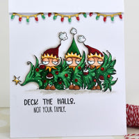 Stamping Bella  - Oddball Three Elves and a Tree - Rubber Stamp Set