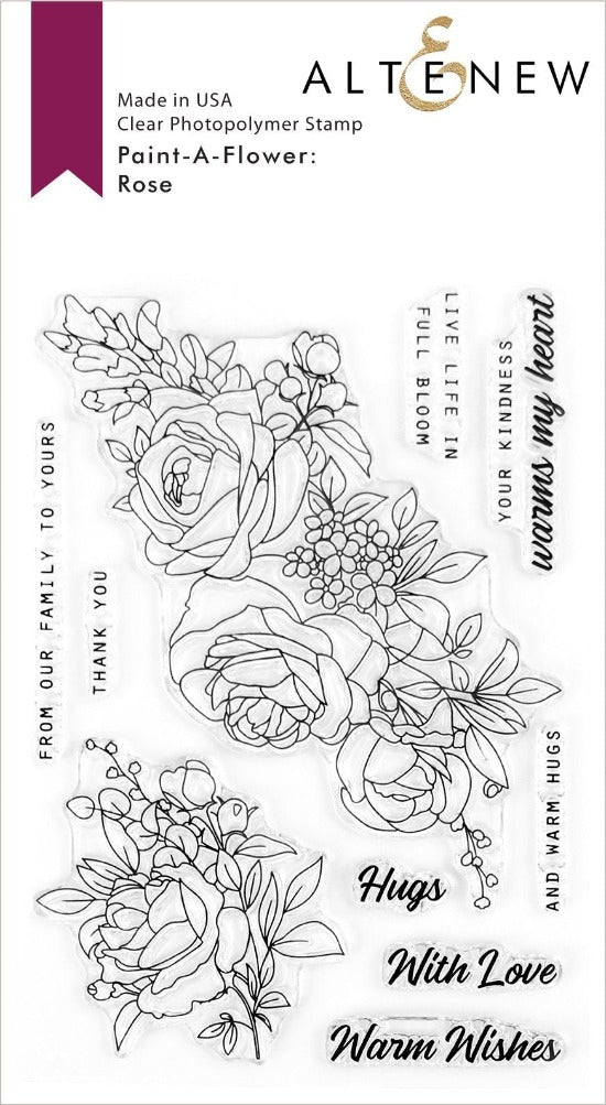 Altenew - Paint-A-Flower: Rose Outline - Clear Stamp Set