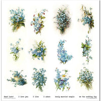 11.8" x 12.1" paper pad - Flower Post Forget Me Not