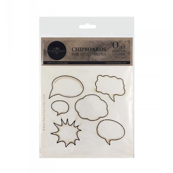 Speech baubles chipboard die cuts