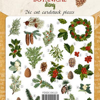 72pcs Winter Botanical Diary die cuts