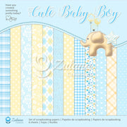 12" x 12" paper pad - Cute Baby Boy - Crafty Wizard