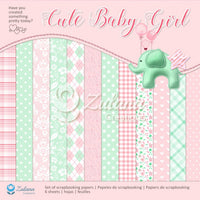 12" x 12" paper pad - Cute Baby Girl - Crafty Wizard